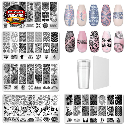 Nagel schablone stempel set 5 - nagel,