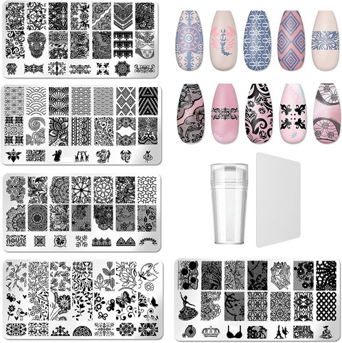 Nagel schablone stempel set 5 - stempel, set,