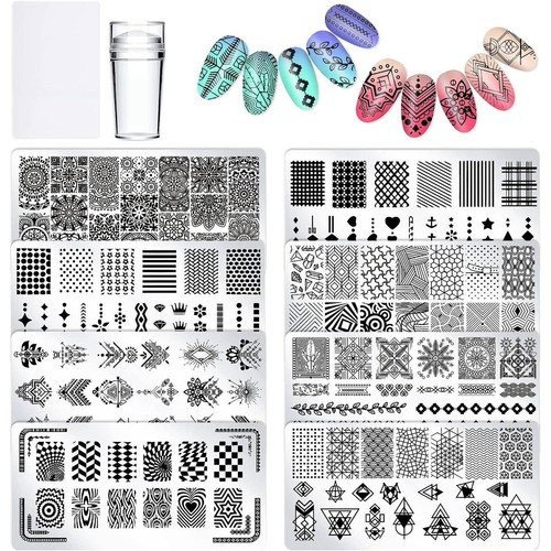 Nagelstempel set schablonen - set, 8