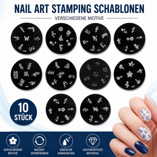 Nail art 10x stamping - art,